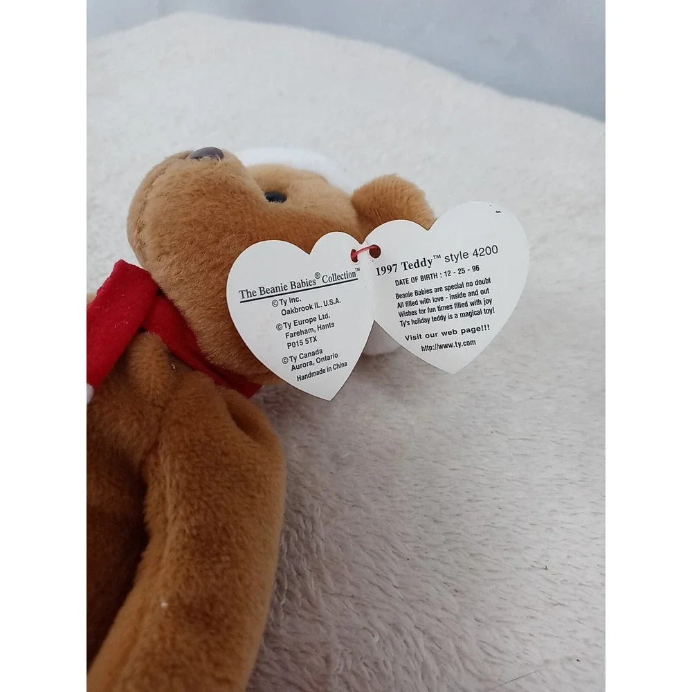 VTG Ty Beanie Baby Holiday Teddy Bear 1997 Christmas Bean‎ Bag Plush Animal
